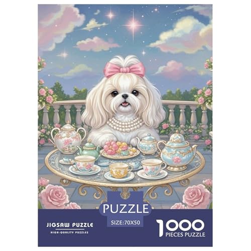 Shih Tzu 1000 Teile Puzzles Hund Dekoration EIN Herausforderndes Für Erwachsene Und Kinder Ab 12 Jahren Tolle Geschenkidee 70x50cm/1000pcs von ZXOAWQX