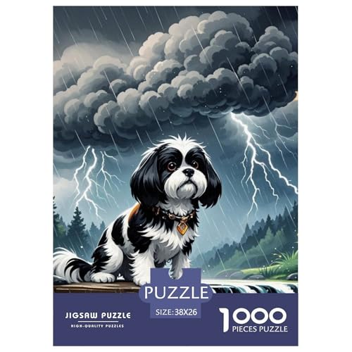 Shih Tzu 1000 Teile Puzzles Hund Dekoration Klassisches Lernspiel Für Die Ganze Familie Tolle Geschenkidee 38x26cm/1000pcs von ZXOAWQX