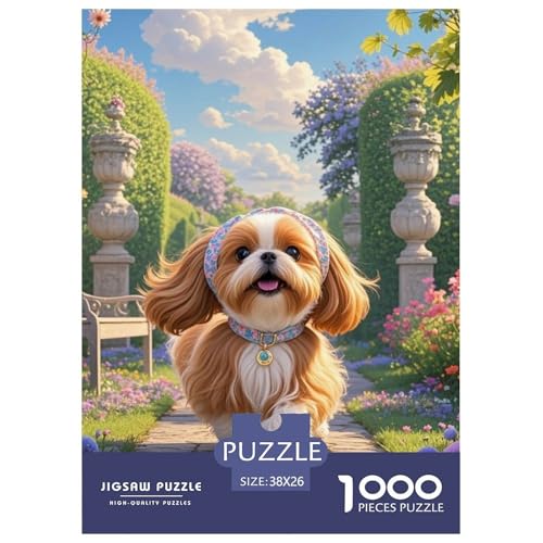 Shih Tzu 1000 Teile Puzzles Hund Puzzlespiele Klassisches Lernspiel Für Erwachsene Tolle Geschenkidee 38x26cm/1000pcs von ZXOAWQX