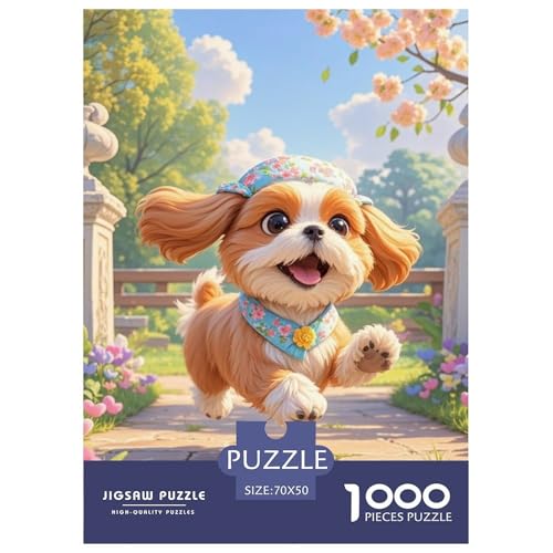 Shih Tzu 1000 Teile Puzzles Hund Puzzlespiele Kreative Unterhaltung Für Erwachsene Und Kinder Ab 12 Jahren Tolle Geschenkidee 70x50cm/1000pcs von ZXOAWQX
