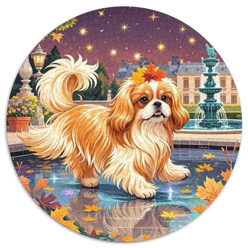 Shih Tzu 1000 Teile Rundes Puzzle Kreatives Hund Geschenk Unmögliches Spiel Für Die Ganze Familie 1000pcs (67.5x67.5cm) von ZXOAWQX