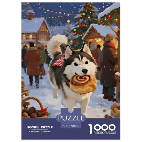 Sibirischer Husky 1000 Teile Puzzles Christmas for Haustier Hunds Clevere Kreative Unterhaltung Für Die Ganze Familie Tolle Geschenkidee 70x50cm/1000pcs Sibirischer Husky 1000 Teile Puzzles Christmas for Haustier Hunds Clevere Kreative Unterhaltung Für Die Ganze Familie Tolle Geschenkidee 70x50cm/1000pcs von ZXOAWQX