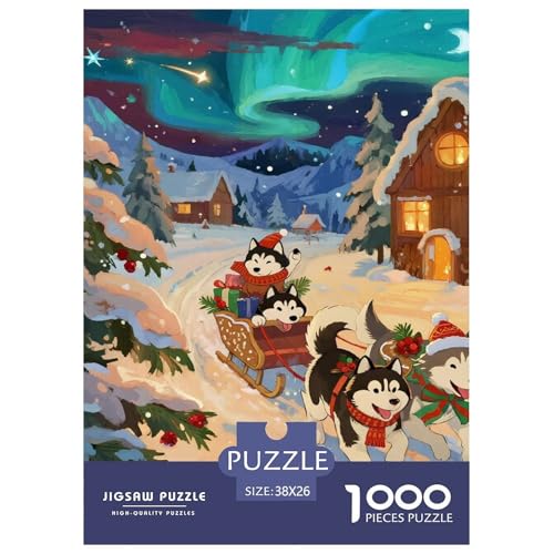 Sibirischer Husky 1000 Teile Puzzles Christmas for Haustier Hunds Clevere Lernspiel Herausforderung Spielzeug Für Erwachsene Und Kinder Ab 12 Jahren Tolle Geschenkidee 38x26cm/1000pcs Sibirischer Husky 1000 Teile Puzzles Christmas for Haustier Hunds Clevere Lernspiel Herausforderung Spielzeug Für Erwachsene Und Kinder Ab 12 Jahren Tolle Geschenkidee 38x26cm/1000pcs von ZXOAWQX
