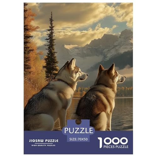 Sibirischer Husky 1000 Teile Puzzles DekoRatteion EIN Herausforderndes Für Erwachsene Und Kinder Ab 12 Jahren Tolle Geschenkidee 70x50cm/1000pcs von ZXOAWQX