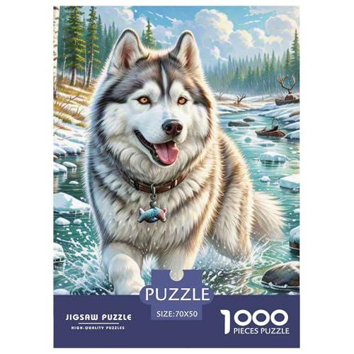 Sibirischer Husky 1000 Teile Puzzles Dekoration Klassisches Lernspiel Für Erwachsene Und Kinder Ab 12 Jahren Tolle Geschenkidee 70x50cm/1000pcs Sibirischer Husky 1000 Teile Puzzles Dekoration Klassisches Lernspiel Für Erwachsene Und Kinder Ab 12 Jahren Tolle Geschenkidee 70x50cm/1000pcs von ZXOAWQX