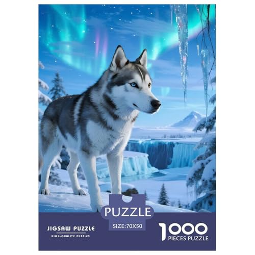 Sibirischer Husky 1000 Teile Puzzles Süß Pets Puzzlespiele Lernspiel Herausforderung Spielzeug Für Die Ganze Familie Tolle Geschenkidee 70x50cm/1000pcs von ZXOAWQX