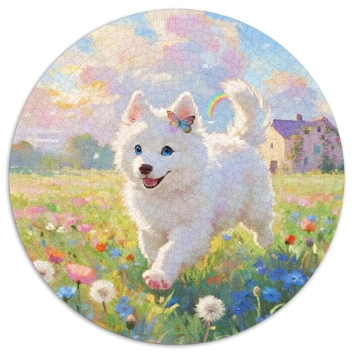 Sibirischer Husky 1000 Teile Rundes Puzzle Kreatives Haustier Hund Geschenk Puzzlespiele Für Die Ganze Familie 1000pcs (67.5x67.5cm) von ZXOAWQX