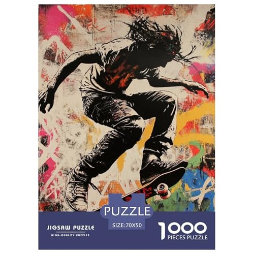 Skateboarding 1000 Teile Puzzles DekoRatteion Klassisches Lernspiel Für Erwachsene Und Kinder Ab 12 Jahren Tolle Geschenkidee 70x50cm/1000pcs von ZXOAWQX