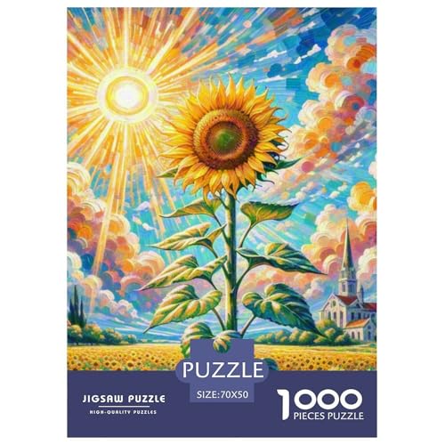 Sonnenblumen 1000 Teile Puzzles Classic Lernspiel Herausforderung Spielzeug Für Erwachsene Tolle Geschenkidee 70x50cm/1000pcs von ZXOAWQX