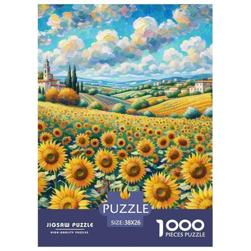 Sonnenblumen 1000 Teile Puzzles Dekoration Klassisches Lernspiel Für Erwachsene Tolle Geschenkidee 38x26cm/1000pcs von ZXOAWQX