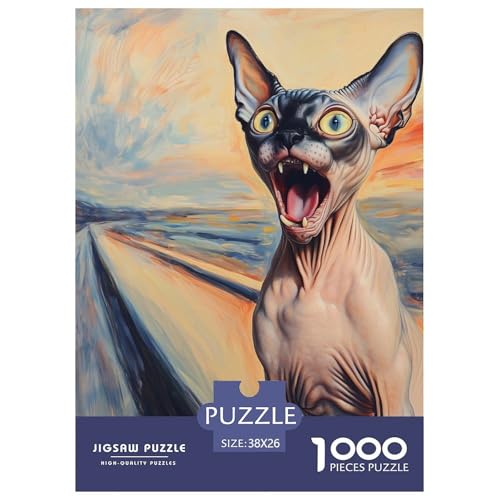 Sphinx Katze 1000 Teile Puzzles Puzzlespiele Klassisches Lernspiel Für Erwachsene Tolle Geschenkidee 38x26cm/1000pcs von ZXOAWQX