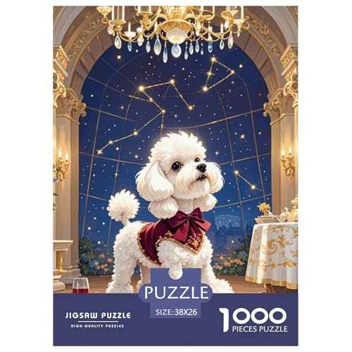 Spielzeug Pudel 1000 Teile Puzzles Hund Classic Lernspiel Herausforderung Spielzeug Für Erwachsene Und Kinder Ab 12 Jahren Tolle Geschenkidee 38x26cm/1000pcs von ZXOAWQX