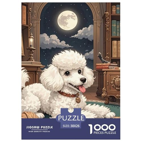 Spielzeug Pudel 1000 Teile Puzzles Hund Clevere Lernspiel Herausforderung Spielzeug Für Erwachsene Tolle Geschenkidee 38x26cm/1000pcs von ZXOAWQX