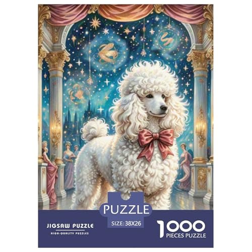 Spielzeug Pudel 1000 Teile Puzzles Hund Clevere Unmögliche Herausforderung Für Erwachsene Und Kinder Ab 12 Jahren Tolle Geschenkidee 38x26cm/1000pcs von ZXOAWQX