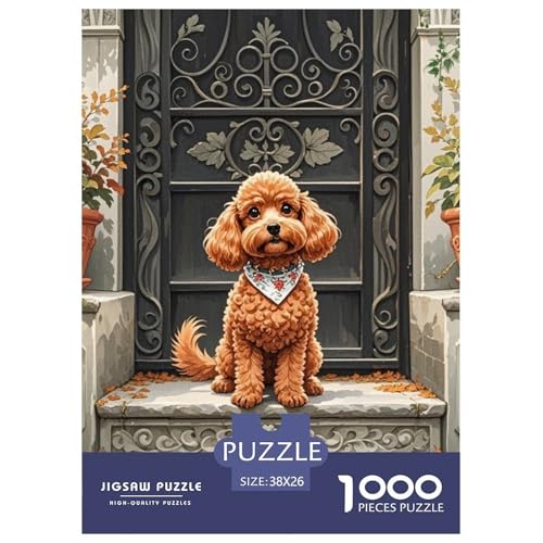 Spielzeug Pudel 1000 Teile Puzzles Hund Dekoration Lernspiel Herausforderung Spielzeug Für Die Ganze Familie Tolle Geschenkidee 38x26cm/1000pcs von ZXOAWQX