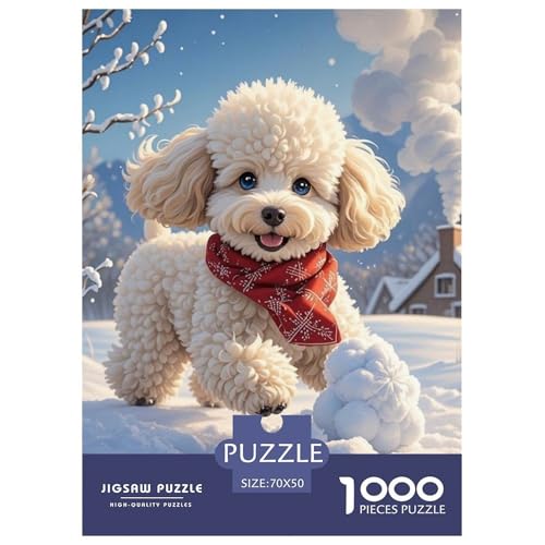 Spielzeug Pudel 1000 Teile Puzzles Hund Dekoration Unmögliche Herausforderung Für Erwachsene Tolle Geschenkidee 70x50cm/1000pcs von ZXOAWQX