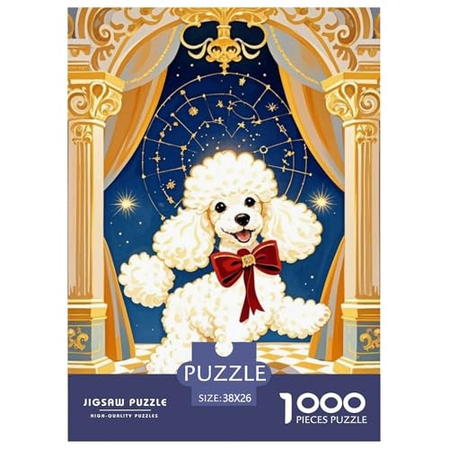 Spielzeug Pudel 1000 Teile Puzzles Hund Puzzlespiele Lernspiel Herausforderung Spielzeug Für Die Ganze Familie Tolle Geschenkidee 38x26cm/1000pcs von ZXOAWQX