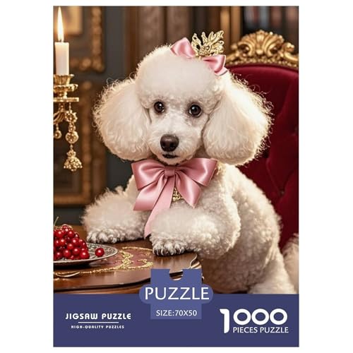 Spielzeug Pudel 1000 Teile Puzzles Hund Puzzlespiele Lernspiel Herausforderung Spielzeug Für Die Ganze Familie Tolle Geschenkidee 70x50cm/1000pcs von ZXOAWQX