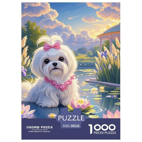 Spielzeug Pudel 1000 Teile Puzzles Hund Puzzlespiele Unmögliche Herausforderung Für Die Ganze Familie Tolle Geschenkidee 38x26cm/1000pcs von ZXOAWQX