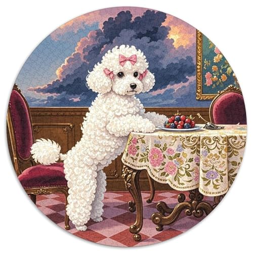 Spielzeug Pudel 1000 Teile Rundes Puzzle Kreatives Hund Geschenk Puzzlespiele Für Die Ganze Familie 1000pcs (67.5x67.5cm) von ZXOAWQX
