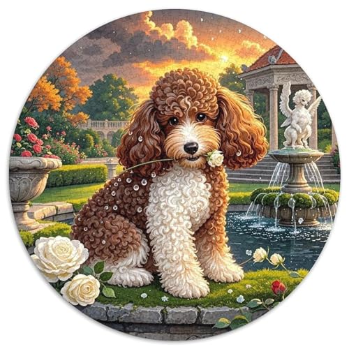 Spielzeug Pudel 1000 Teile Rundes Puzzle Stressabbau Hund Geschenk EIN Herausforderndes Für Erwachsene Und Kinder 1000pcs (67.5x67.5cm) von ZXOAWQX