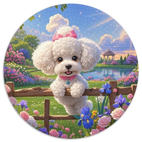 Spielzeug Pudel 1000 Teile Rundes Puzzle Stressabbau Hund Geschenk EIN Herausforderndes Für Erwachsene Und Kinder 1000pcs (67.5x67.5cm) von ZXOAWQX