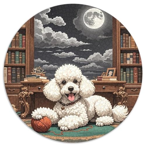 Spielzeug Pudel 1000 Teile Rundes Puzzle Stressabbau Hund Geschenk Unmögliches Spiel Für Die Ganze Familie 1000pcs (67.5x67.5cm) von ZXOAWQX