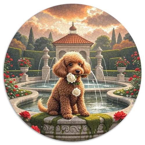 Spielzeug Pudel 1000 Teile Rundes Puzzle Stressabbau Hund Geschenk Unmögliches Spiel Für Die Ganze Familie 1000pcs (67.5x67.5cm) von ZXOAWQX