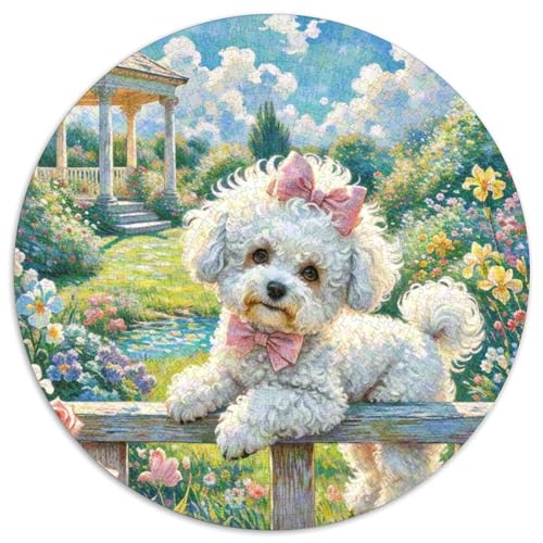 Spielzeug Pudel 1000 Teile Rundes Puzzle Stressabbau Hund Geschenk Unmögliches Spiel Für Erwachsene Und Kinder 1000pcs (67.5x67.5cm) von ZXOAWQX
