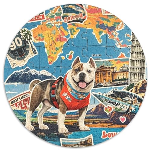 Staffordshire Hunde 1000 Teile Rundes Puzzle Stressabbau Hund Geschenk Unmögliches Spiel Für Erwachsene Und Kinder 1000pcs (67.5x67.5cm) von ZXOAWQX
