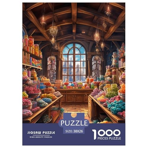 Süßigkeiten Store 1000 Teile Puzzles Puzzlespiele Lernspiel Herausforderung Spielzeug Für Erwachsene Tolle Geschenkidee 38x26cm/1000pcs von ZXOAWQX
