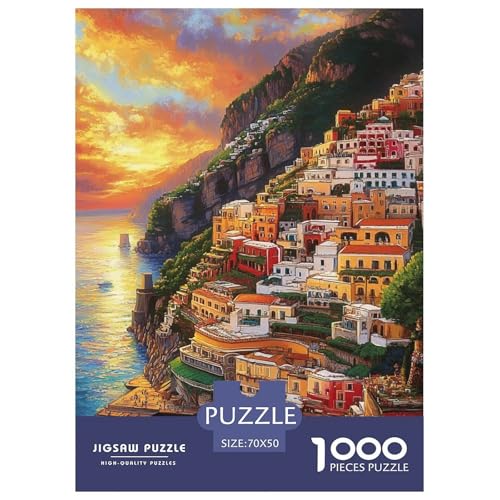 Sunset at The Hafen 1000 Teile Puzzles Clevere Lernspiel Herausforderung Spielzeug Für Die Ganze Familie Tolle Geschenkidee 70x50cm/1000pcs von ZXOAWQX