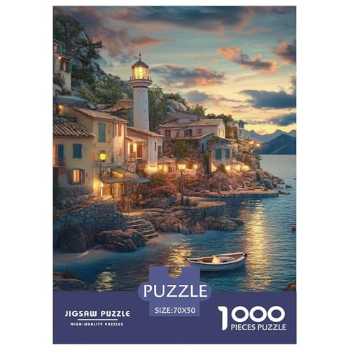 Sunset at The Hafen 1000 Teile Puzzles Puzzlespiele EIN Herausforderndes Für Erwachsene Tolle Geschenkidee 70x50cm/1000pcs von ZXOAWQX