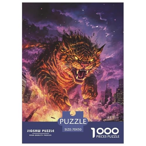 Tiger 1000 Teile Puzzles Classic Lernspiel Herausforderung Spielzeug Für Erwachsene Tolle Geschenkidee 70x50cm/1000pcs von ZXOAWQX