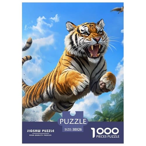 Tiger 1000 Teile Puzzles Clevere EIN Herausforderndes Für Erwachsene Und Kinder Ab 12 Jahren Tolle Geschenkidee 38x26cm/1000pcs von ZXOAWQX