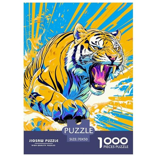 Tiger 1000 Teile Puzzles Clevere Kreative Unterhaltung Für Erwachsene Und Kinder Ab 12 Jahren Tolle Geschenkidee 70x50cm/1000pcs von ZXOAWQX