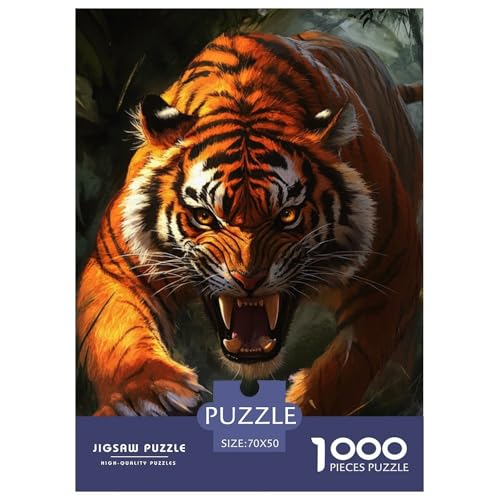 Tiger 1000 Teile Puzzles Clevere Lernspiel Herausforderung Spielzeug Für Erwachsene Und Kinder Ab 12 Jahren Tolle Geschenkidee 70x50cm/1000pcs von ZXOAWQX