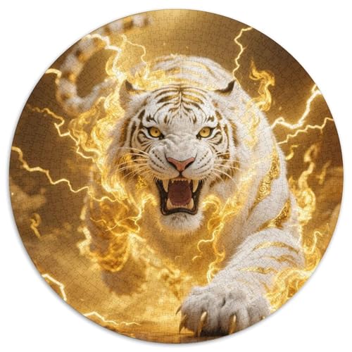 Tiger 1000 Teile Rundes Puzzle Stressabbau Tier Tier Geschenk EIN Herausforderndes Für Erwachsene Und Kinder 1000pcs (67.5x67.5cm) von ZXOAWQX