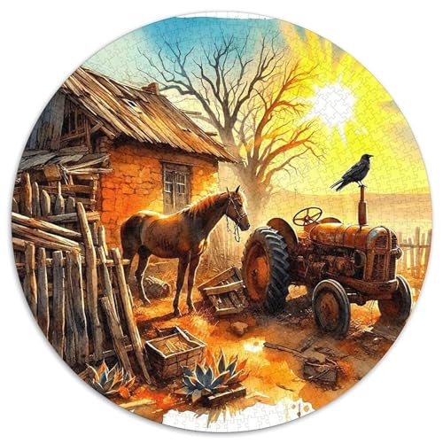 Traktor 1000 Teile Rundes Puzzle Stressabbau Geschenk Unmögliches Spiel Für Erwachsene Und Kinder 1000pcs (67.5x67.5cm) von ZXOAWQX