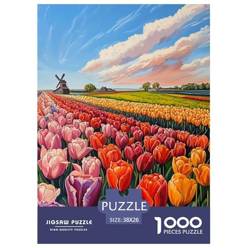 Tulpen 1000 Teile Puzzles Clevere Unmögliche Herausforderung Für Erwachsene Und Kinder Ab 12 Jahren Tolle Geschenkidee 38x26cm/1000pcs von ZXOAWQX