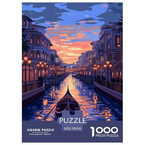 Venedig Wasserstadt 1000 Teile Puzzles Clevere Klassisches Lernspiel Für Erwachsene Und Kinder Ab 12 Jahren Tolle Geschenkidee 70x50cm/1000pcs von ZXOAWQX