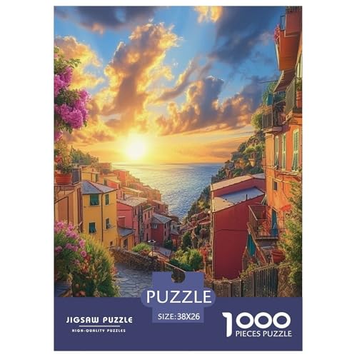 Venedig Wasserstadt 1000 Teile Puzzles Puzzlespiele Unmögliche Herausforderung Für Erwachsene Und Kinder Ab 12 Jahren Tolle Geschenkidee 38x26cm/1000pcs von ZXOAWQX