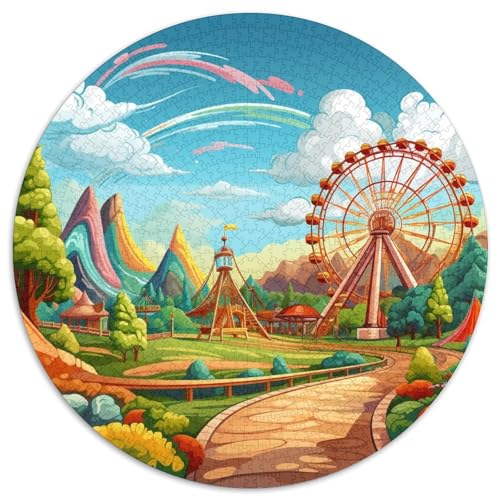 Vergnügungsparks 1000 Teile Rundes Puzzle Kreatives Geschenk Unmögliches Spiel Für Erwachsene Und Kinder 1000pcs (67.5x67.5cm) von ZXOAWQX