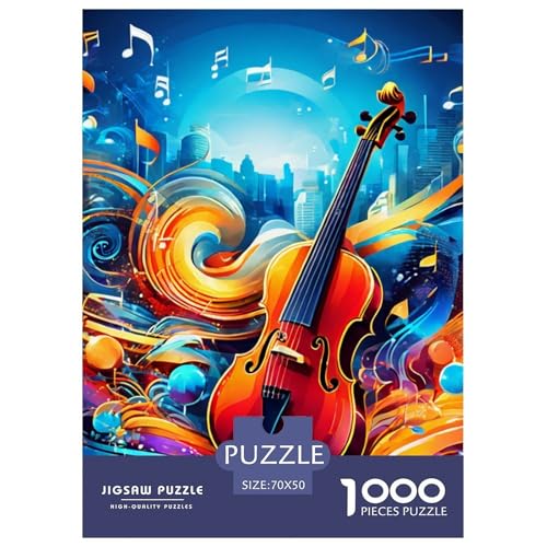 Violine Musik 1000 Teile Puzzles Classic Unmögliche Herausforderung Für Erwachsene Tolle Geschenkidee 70x50cm/1000pcs von ZXOAWQX