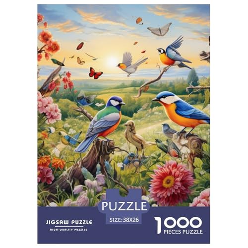 Vögel und Blumen 1000 Teile Puzzles Classic Lernspiel Herausforderung Spielzeug Für Erwachsene Tolle Geschenkidee 38x26cm/1000pcs von ZXOAWQX