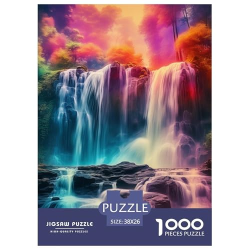 Waldkaskade 1000 Teile Puzzles Dekoration Klassisches Lernspiel Für Erwachsene Tolle Geschenkidee 38x26cm/1000pcs von ZXOAWQX