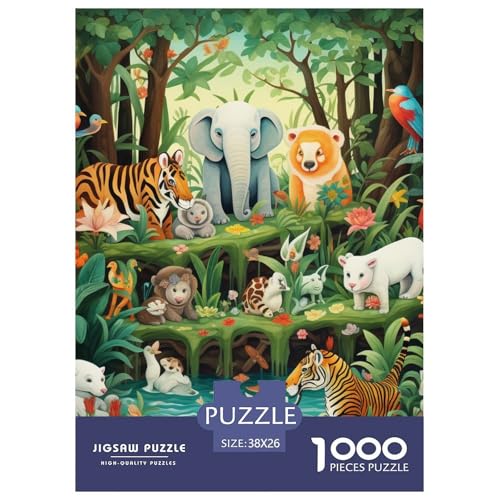 Waldtiere 1000 Teile Puzzles Clevere Lernspiel Herausforderung Spielzeug Für Die Ganze Familie Tolle Geschenkidee 38x26cm/1000pcs von ZXOAWQX