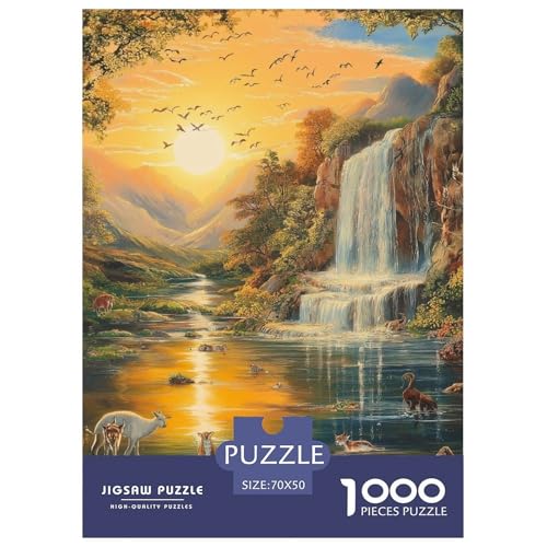 Wasserfall 1000 Teile Puzzles DekoRatteion Klassisches Lernspiel Für Erwachsene Und Kinder Ab 12 Jahren Tolle Geschenkidee 70x50cm/1000pcs von ZXOAWQX