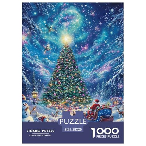Weihnachtsbaum 1000 Teile Puzzles Clevere Klassisches Lernspiel Für Erwachsene Tolle Geschenkidee 38x26cm/1000pcs von ZXOAWQX