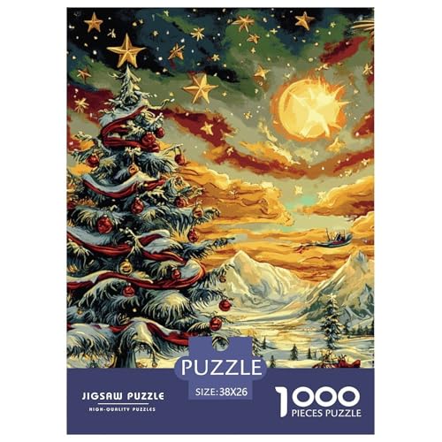 Weihnachtsbaum 1000 Teile Puzzles Puzzlespiele Klassisches Lernspiel Für Erwachsene Tolle Geschenkidee 38x26cm/1000pcs von ZXOAWQX
